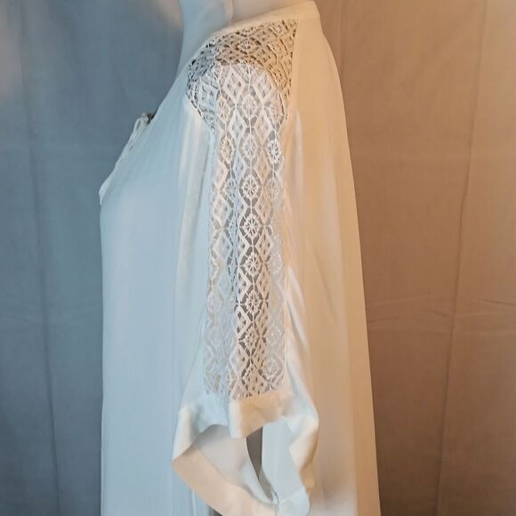 Ellos White Lace Trim Blouse - Picture 3 of 8